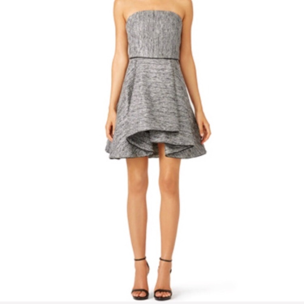 NWOT Strapless Cocktail Gray Silver Prom Formal Wedding Guest Dress